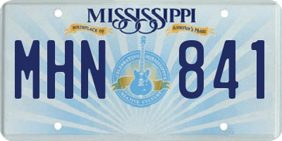 MS license plate MHN841