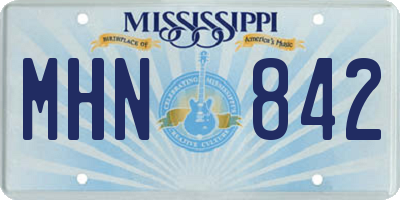 MS license plate MHN842