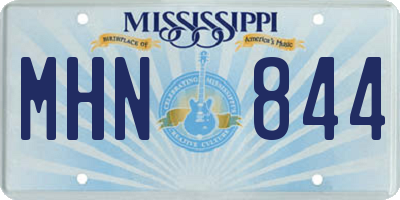 MS license plate MHN844