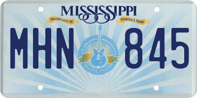 MS license plate MHN845