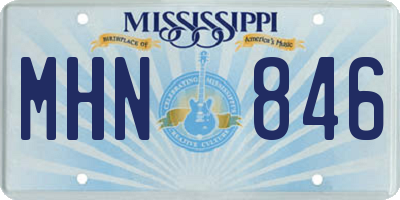 MS license plate MHN846