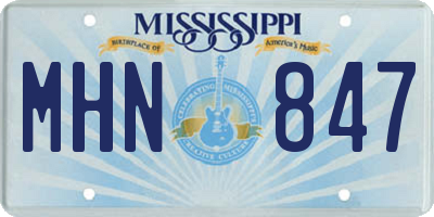 MS license plate MHN847