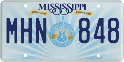 MS license plate MHN848
