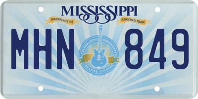 MS license plate MHN849