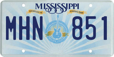 MS license plate MHN851
