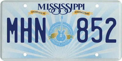 MS license plate MHN852