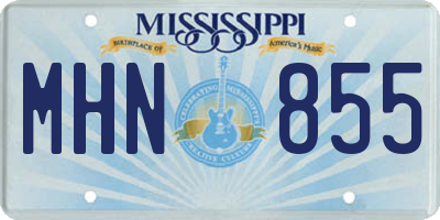MS license plate MHN855
