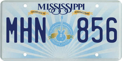 MS license plate MHN856