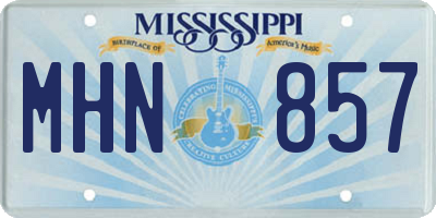 MS license plate MHN857