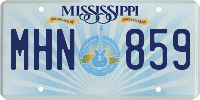 MS license plate MHN859