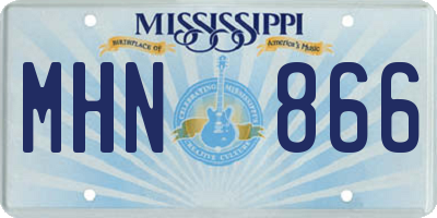 MS license plate MHN866