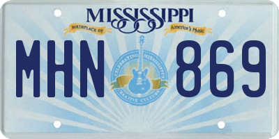 MS license plate MHN869