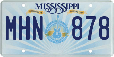 MS license plate MHN878