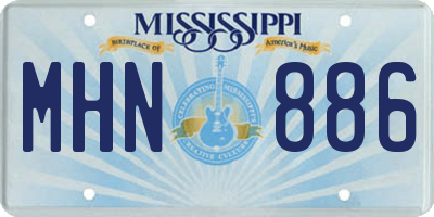 MS license plate MHN886