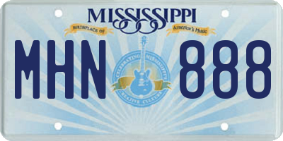 MS license plate MHN888