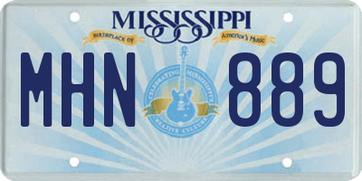 MS license plate MHN889