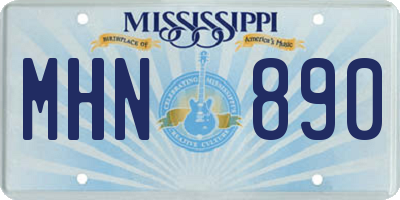 MS license plate MHN890