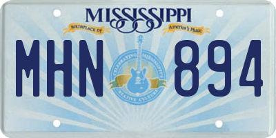 MS license plate MHN894