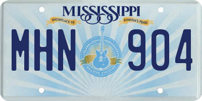 MS license plate MHN904