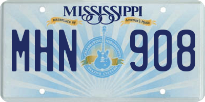 MS license plate MHN908