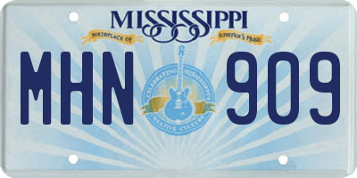 MS license plate MHN909