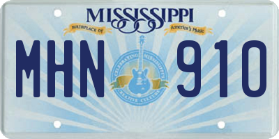 MS license plate MHN910
