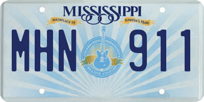 MS license plate MHN911