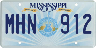 MS license plate MHN912