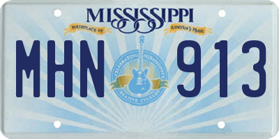 MS license plate MHN913