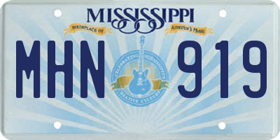 MS license plate MHN919