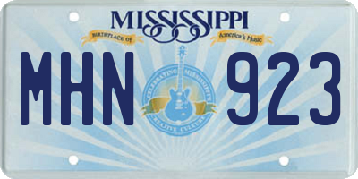 MS license plate MHN923