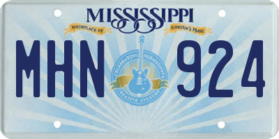 MS license plate MHN924