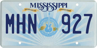 MS license plate MHN927