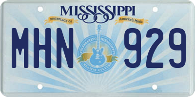 MS license plate MHN929