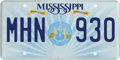 MS license plate MHN930