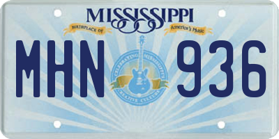 MS license plate MHN936
