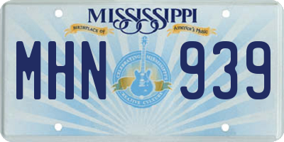 MS license plate MHN939