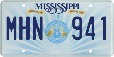 MS license plate MHN941