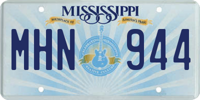 MS license plate MHN944