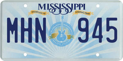 MS license plate MHN945