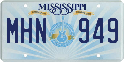 MS license plate MHN949