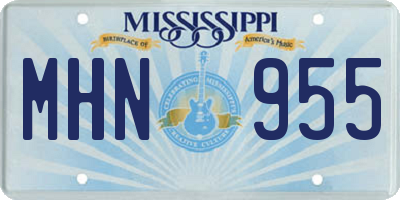 MS license plate MHN955