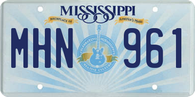 MS license plate MHN961