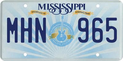 MS license plate MHN965