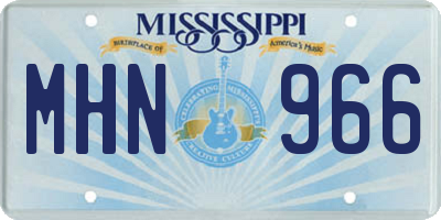 MS license plate MHN966