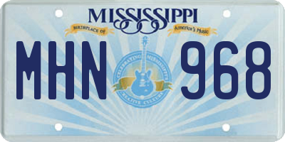 MS license plate MHN968