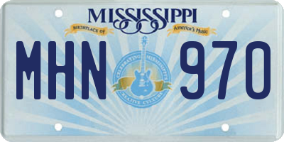 MS license plate MHN970