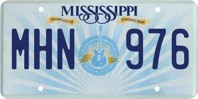 MS license plate MHN976