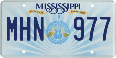 MS license plate MHN977