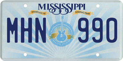 MS license plate MHN990